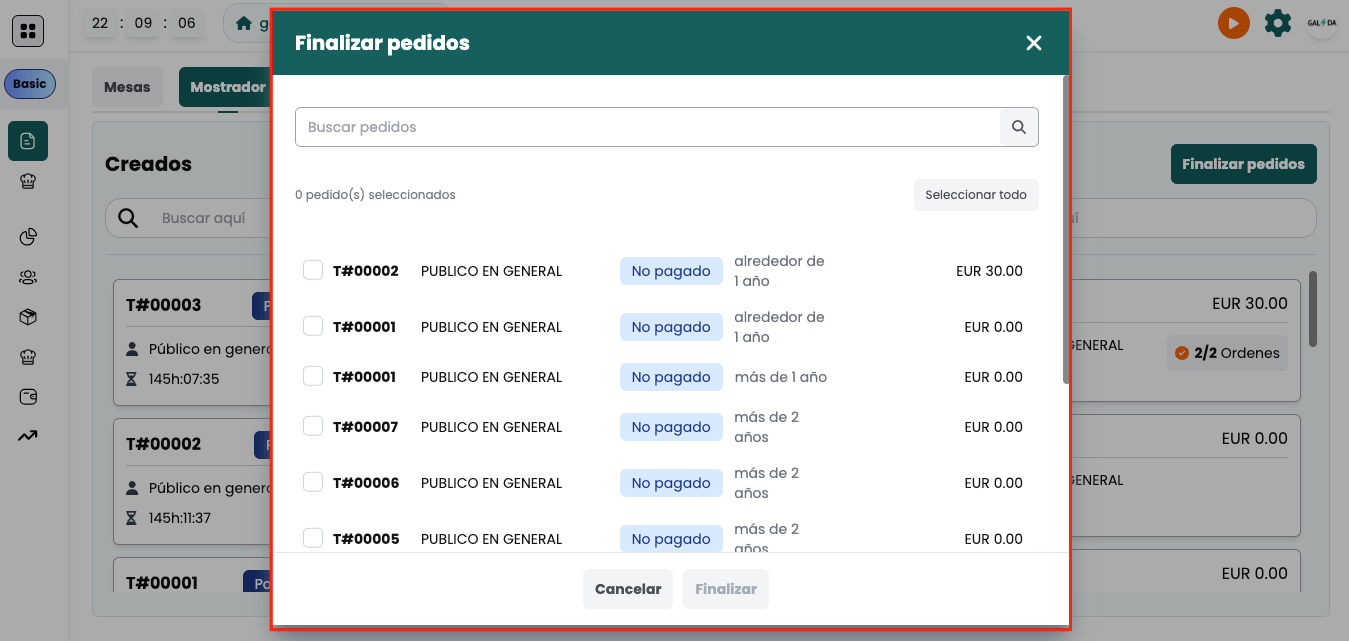 New bulk order closing feature for Counter and Delivery services, streamlining the process of finalizing multiple orders simultaneously, improving management efficiency, and saving time for your team.