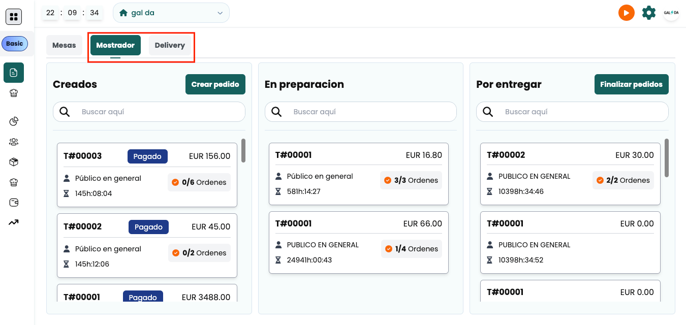 Optimized sales flow for takeAway and delivery services, ensuring correct order finalization in the kitchen.
